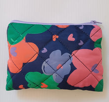 Load image into Gallery viewer, Coin Card Purse Floral Navy