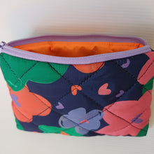 Load image into Gallery viewer, Coin Card Purse Floral Navy