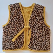 Load image into Gallery viewer, Kiddies Reversible Gilets Leopard Fleece