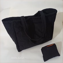 Load image into Gallery viewer, Mara Weekender Bag Black Jumbo Corduroy