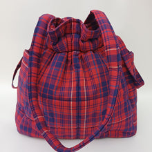 Load image into Gallery viewer, EMMA Bag Small Red + Blue Plaid
