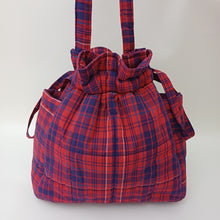 Load image into Gallery viewer, EMMA Bag Small Red + Blue Plaid