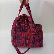 Load image into Gallery viewer, EMMA Bag Small Red + Blue Plaid