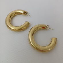 Load image into Gallery viewer, Everyday Large Gold Brushed Hoops