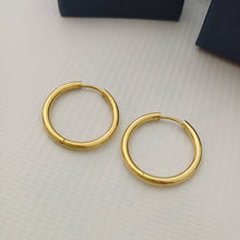 Load image into Gallery viewer, Gold Everyday Hoop Earrings L