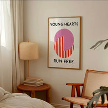 Load image into Gallery viewer, Young Hearts Run Free Retro Music Home Decor Wall Art