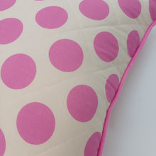 Load image into Gallery viewer, Large Pink Dot Quilted Cushion