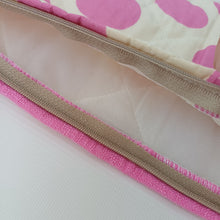 Load image into Gallery viewer, Large Pink Dot Quilted Cushion