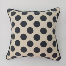 Load image into Gallery viewer, Large Black Dot Quilted Cushion