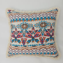 Load image into Gallery viewer, Aztec Fringe Cotton Cushion.