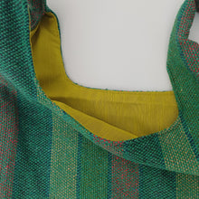 Load image into Gallery viewer, Green Handheld Gold Lined Bag