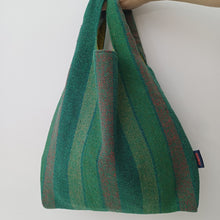 Load image into Gallery viewer, Green Handheld Gold Lined Bag