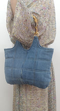 Load image into Gallery viewer, Bamboo Handle Vintage Denim Kat Bag