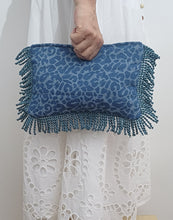 Load image into Gallery viewer, Clutch Fringe Leopard Denim