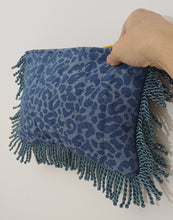 Load image into Gallery viewer, Clutch Fringe Leopard Denim