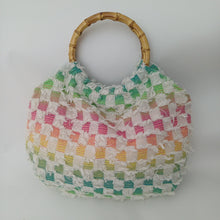 Load image into Gallery viewer, Round Bamboo Handle Boho Bag