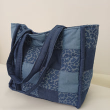 Load image into Gallery viewer, Dark Denim Patched Quilted Mara Bag