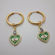 Load image into Gallery viewer, Green Heart Charm