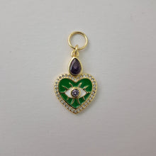 Load image into Gallery viewer, Green Heart Charm