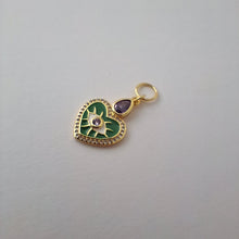 Load image into Gallery viewer, Green Heart Charm