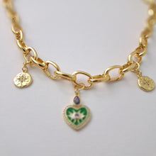 Load image into Gallery viewer, Green Heart Charm