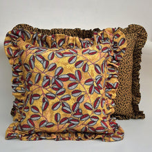 Load image into Gallery viewer, Colourful Graphic Nature Inspired Frilled Cushion