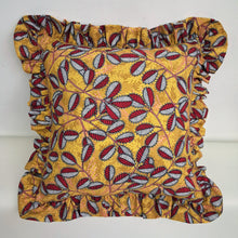 Load image into Gallery viewer, Colourful Graphic Nature Inspired Frilled Cushion