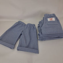 Load image into Gallery viewer, Kids Wide Leg Trousers Woven Cotton Blue Stripe 3- 5 years