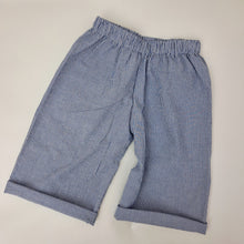 Load image into Gallery viewer, Kids Wide Leg Trousers Woven Cotton Blue Stripe 3- 5 years
