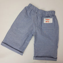 Load image into Gallery viewer, Kids Wide Leg Trousers Woven Cotton Blue Stripe 3- 5 years
