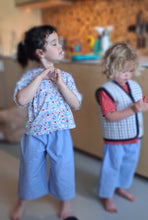 Load image into Gallery viewer, Kids Wide Leg Trousers Woven Blue Stripe Cotton 2 - 4 years
