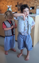 Load image into Gallery viewer, Kids Wide Leg Trousers Blue Woven Cotton 1 - 2 Years