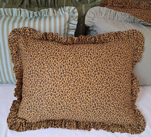 Load image into Gallery viewer, Leopard Print frilled Oblong Cushion Filled