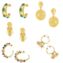 Load image into Gallery viewer, Sunset Gold Coin Earrings Gold