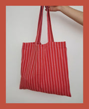Load image into Gallery viewer, Stripe Tote Red + Pink
