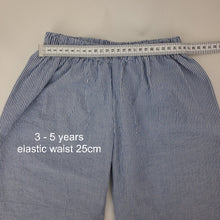 Load image into Gallery viewer, Kids Wide Leg Trousers Woven Cotton Blue Stripe 3- 5 years