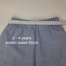 Load image into Gallery viewer, Kids Wide Leg Trousers Woven Blue Stripe Cotton 2 - 4 years