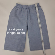 Load image into Gallery viewer, Kids Wide Leg Trousers Woven Blue Stripe Cotton 2 - 4 years
