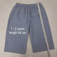 Load image into Gallery viewer, Kids Wide Leg Trousers Blue Woven Cotton 1 - 2 Years