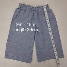 Load image into Gallery viewer, Kids Wide Leg Trousers Woven Cotton Blue stripe 9M - 18m