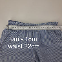 Load image into Gallery viewer, Kids Wide Leg Trousers Woven Cotton Blue stripe 9M - 18m