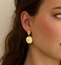 Load image into Gallery viewer, Sunset Gold Coin Earrings Gold
