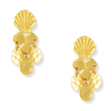 Load image into Gallery viewer, Mini Shell Stud Charm Earrings Gold